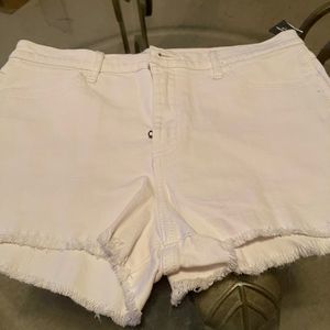 Abercrombie & Fitch white denim shorts